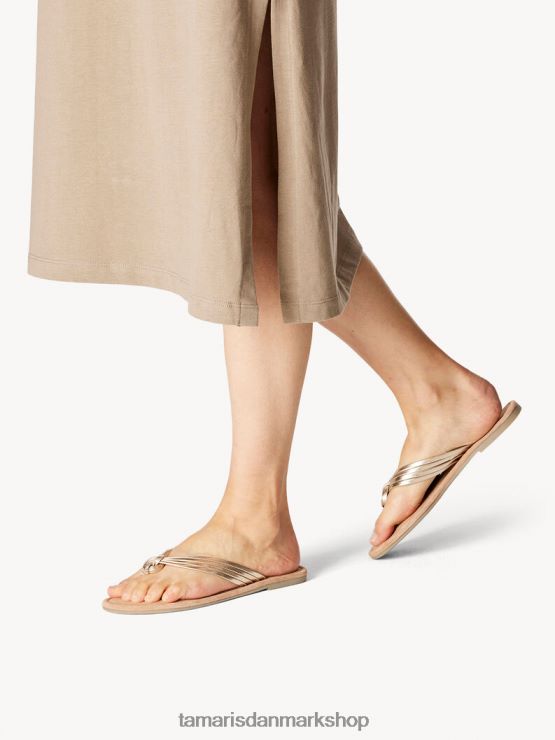Tamaris Kvinder lædermule - metallic/guld XVXV8T951 sko