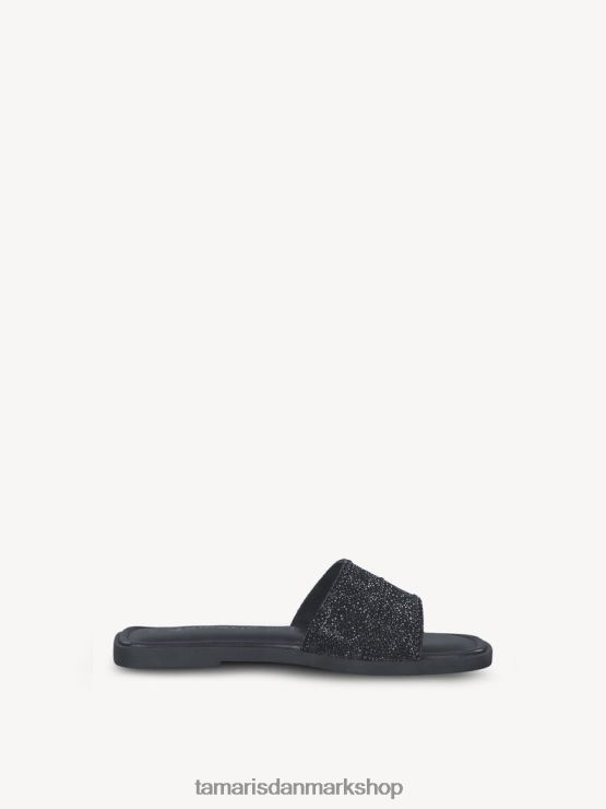 Tamaris Kvinder lædermule - sort/sort glam XVXV8T639 sko