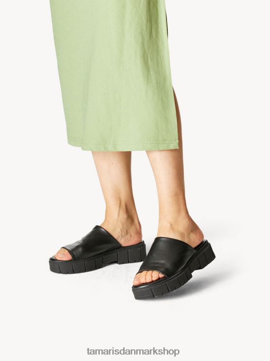 Tamaris Kvinder lædermule - sort/sort uni XVXV8T233 sko