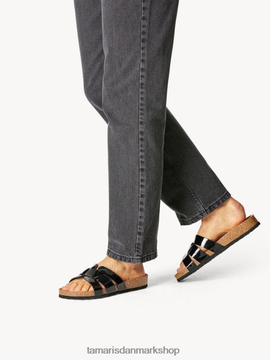 Tamaris Kvinder muldyr - sort/sort patent XVXV8T1597 sko