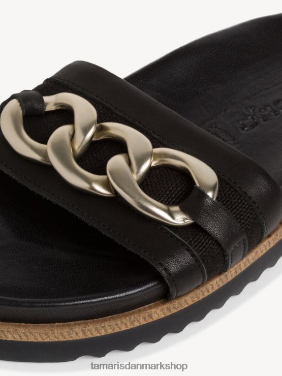 Tamaris Kvinder mule - sort/sort læder XVXV8T1188 sko