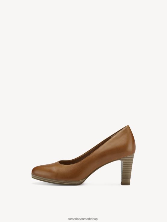 Tamaris Kvinder læder pumps - brun/kamel XVXV8T1365 sko