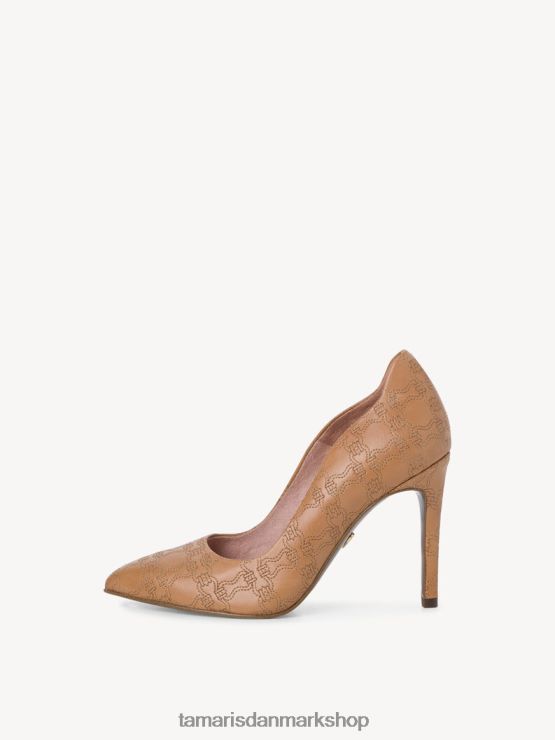 Tamaris Kvinder læder pumps - brun/kamel struktur. XVXV8T2213 sko