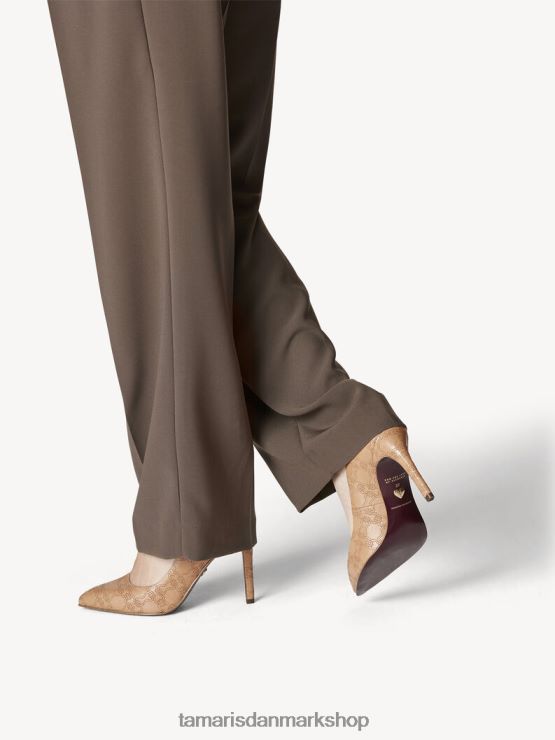 Tamaris Kvinder læder pumps - brun/kamel struktur. XVXV8T2213 sko
