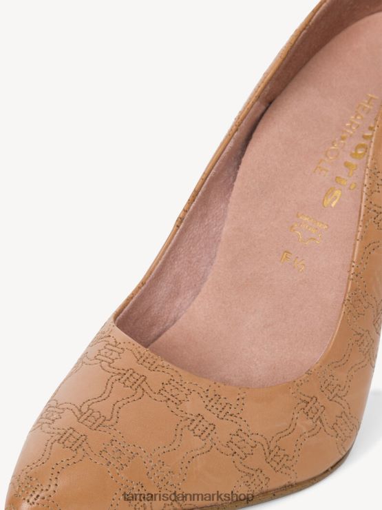 Tamaris Kvinder læder pumps - brun/kamel struktur. XVXV8T2213 sko
