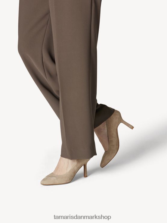 Tamaris Kvinder læder pumps - brun/taupe ruskind XVXV8T2112 sko