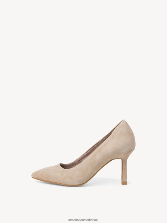 Tamaris Kvinder læder pumps - brun/taupe ruskind XVXV8T2112 sko