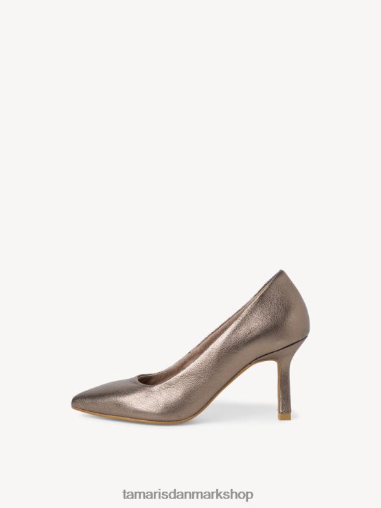 Tamaris Kvinder læder pumps - metallic/bronce opfyldt. XVXV8T2028 sko