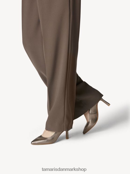 Tamaris Kvinder læder pumps - metallic/bronce opfyldt. XVXV8T2028 sko