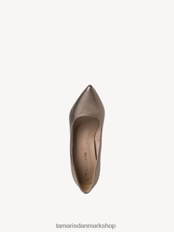 Tamaris Kvinder læder pumps - metallic/bronce opfyldt. XVXV8T2028 sko