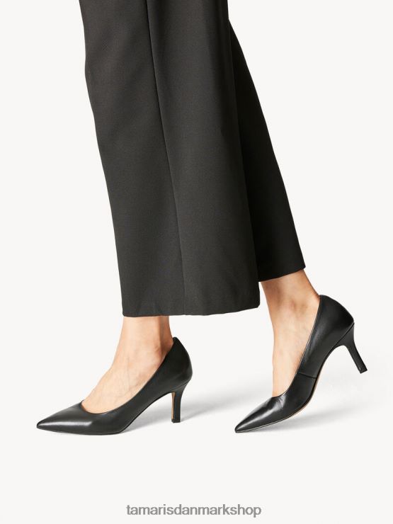 Tamaris Kvinder læder pumps - sort/sort læder XVXV8T1239 sko