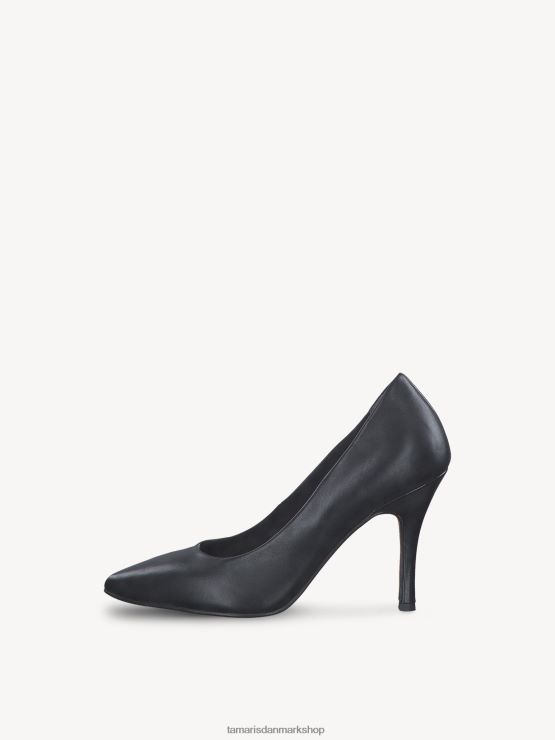 Tamaris Kvinder læder pumps - sort/sort læder XVXV8T1668 sko