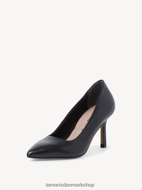 Tamaris Kvinder læder pumps - sort/sort læder XVXV8T2072 sko