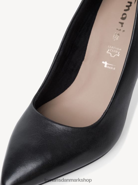 Tamaris Kvinder læder pumps - sort/sort læder XVXV8T2072 sko