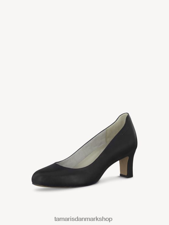 Tamaris Kvinder læder pumps - sort/sort nappa XVXV8T1247 sko