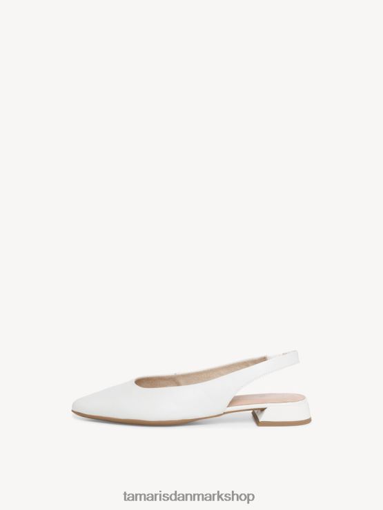 Tamaris Kvinder læder slyngepumper - hvid/hvid læder XVXV8T301 sko