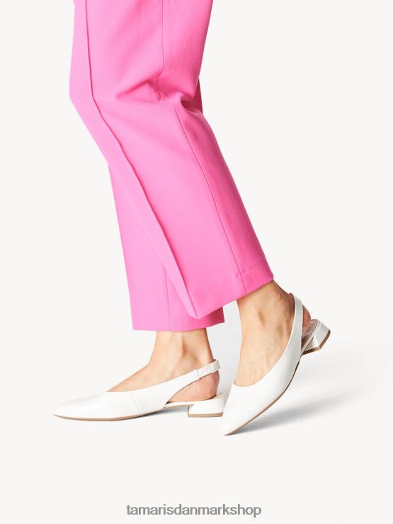 Tamaris Kvinder læder slyngepumper - hvid/hvid læder XVXV8T301 sko