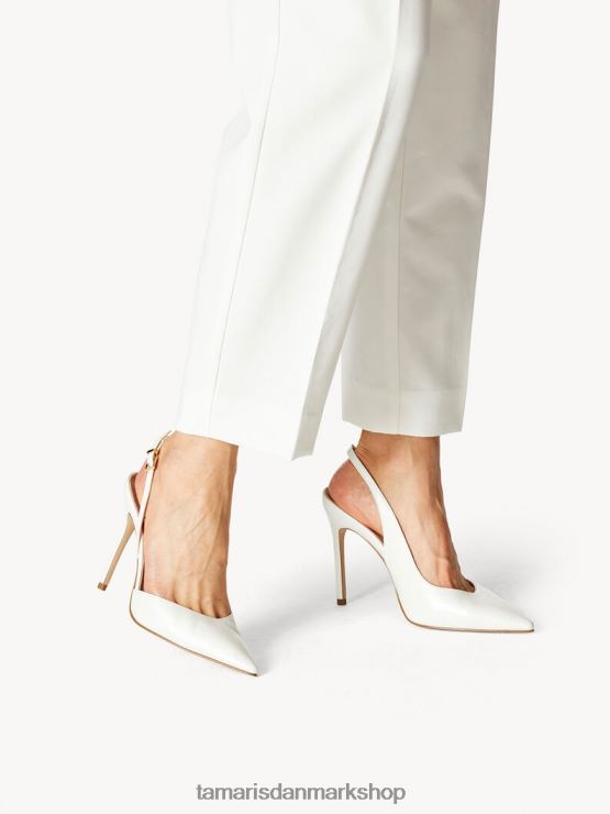 Tamaris Kvinder læder slyngepumper - hvid/hvid perle XVXV8T1770 sko