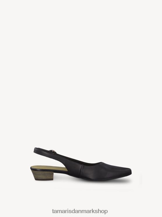 Tamaris Kvinder læder slyngepumper - sort/sort læder XVXV8T1331 sko