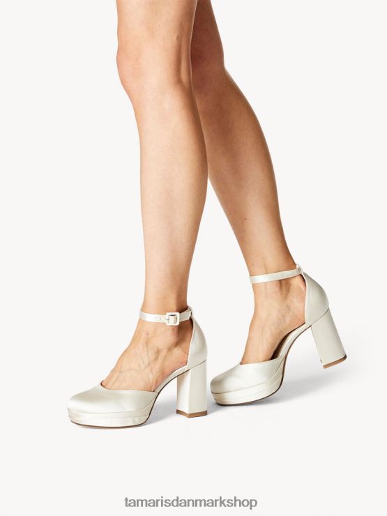Tamaris Kvinder pumps - hvid/perle satin XVXV8T1972 sko