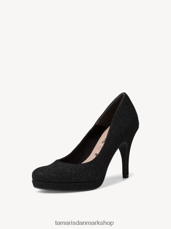 Tamaris Kvinder pumps - sort/sort glam XVXV8T950 sko