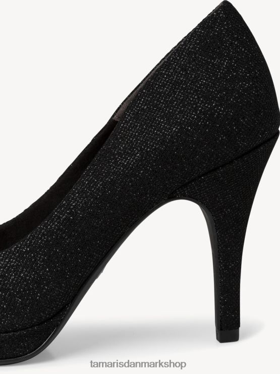 Tamaris Kvinder pumps - sort/sort glam XVXV8T950 sko