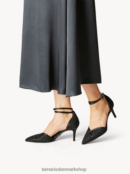 Tamaris Kvinder pumps - sort/sort macramee XVXV8T865 sko