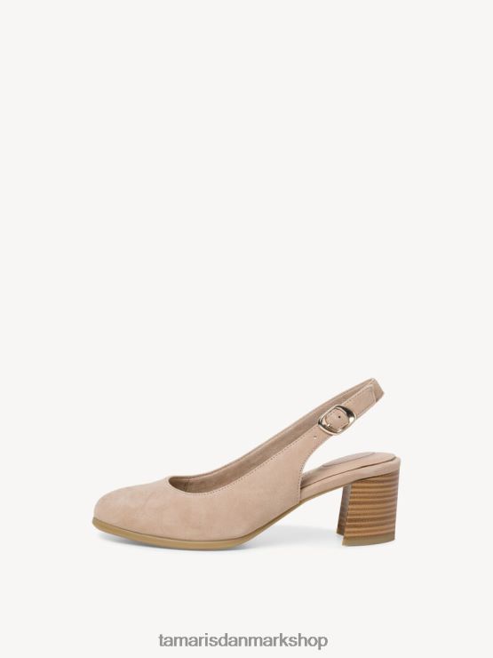 Tamaris Kvinder slyngepumper i læder - beige/sand XVXV8T1260 sko