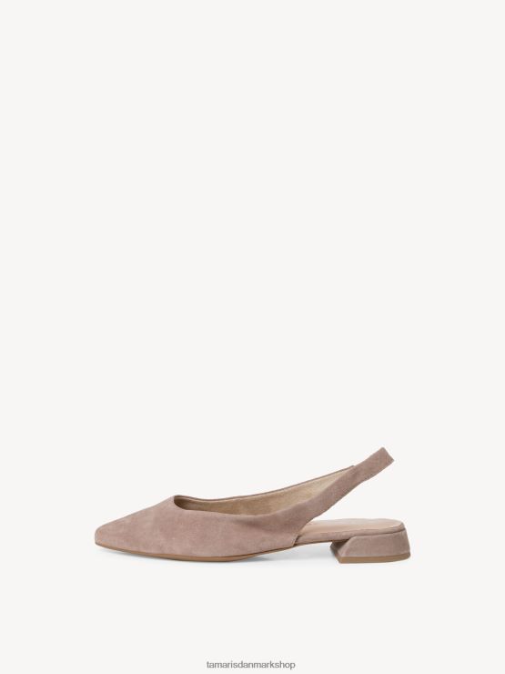 Tamaris Kvinder slyngepumper i læder - beige/taupe XVXV8T1005 sko