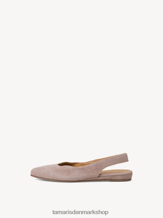 Tamaris Kvinder slyngepumper i læder - beige/taupe XVXV8T412 sko