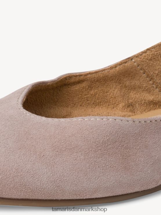 Tamaris Kvinder slyngepumper i læder - beige/taupe XVXV8T412 sko