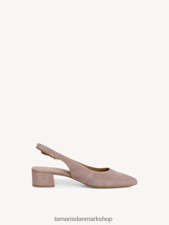 Tamaris Kvinder slyngepumper i læder - beige/taupe XVXV8T646 sko