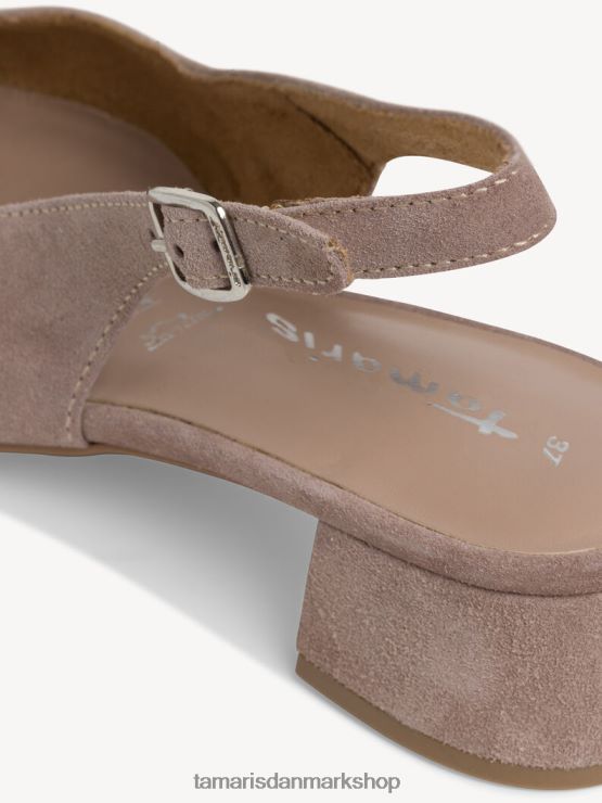 Tamaris Kvinder slyngepumper i læder - beige/taupe XVXV8T646 sko