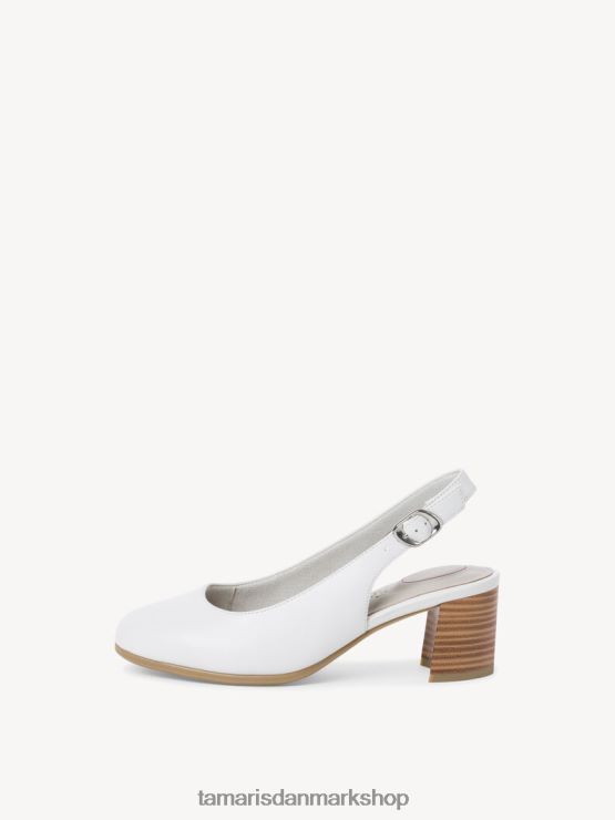 Tamaris Kvinder slyngepumper i læder - hvid/hvid nappa XVXV8T294 sko