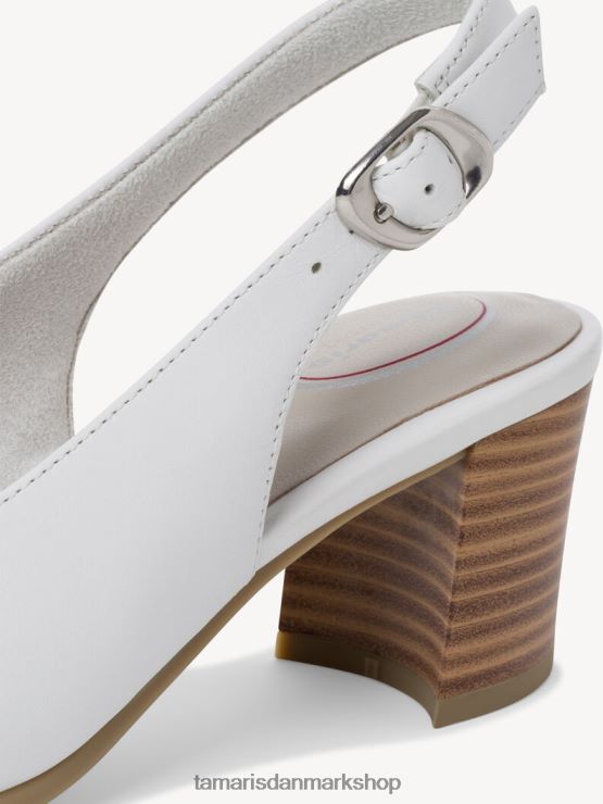 Tamaris Kvinder slyngepumper i læder - hvid/hvid nappa XVXV8T294 sko