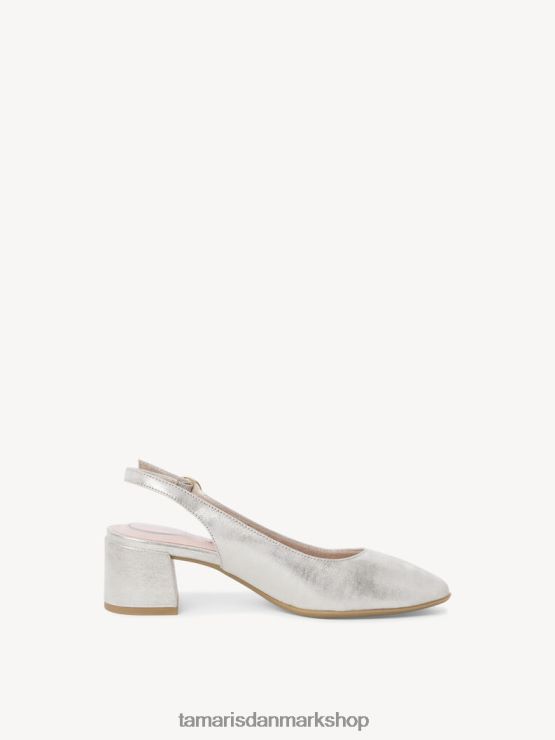 Tamaris Kvinder slyngepumper i læder - metallisk/sky guld XVXV8T726 sko