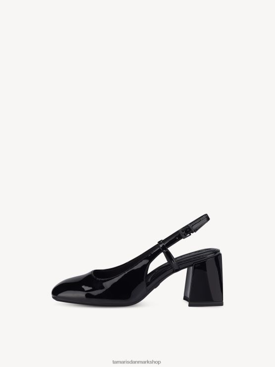 Tamaris Kvinder slyngepumper - sort/sort patent XVXV8T1245 sko