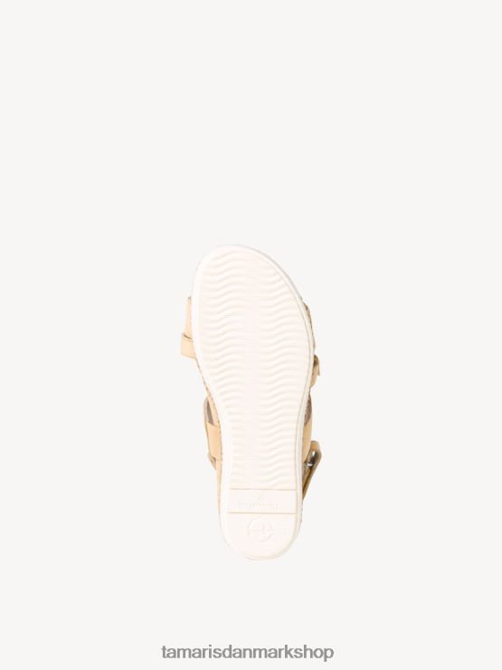 Tamaris Kvinder læder sandal med hæl - gul/sorbet ruskind XVXV8T1403 sko