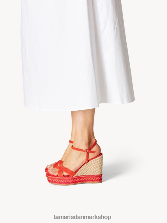 Tamaris Kvinder læderhælede sandal - orange/brand XVXV8T769 sko