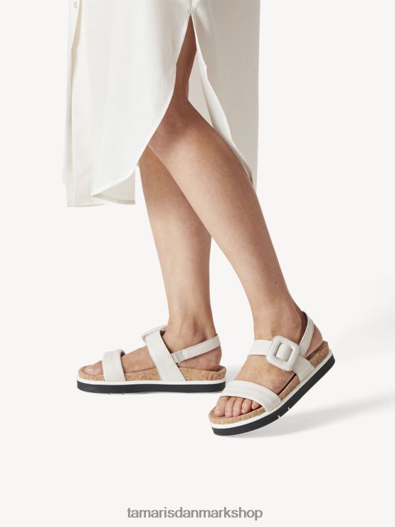 Tamaris Kvinder lædersandal - beige/skal XVXV8T172 sko