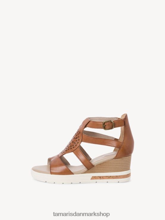 Tamaris Kvinder lædersandal - brun/cognac XVXV8T117 sko