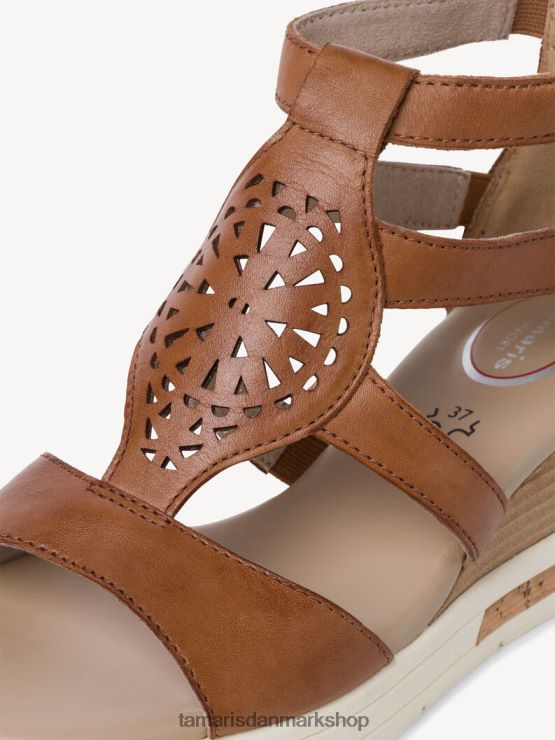 Tamaris Kvinder lædersandal - brun/cognac XVXV8T117 sko