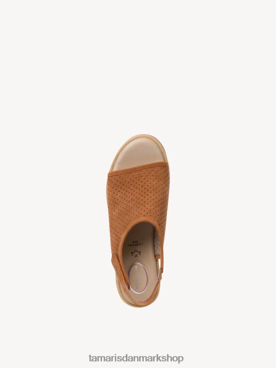 Tamaris Kvinder lædersandal - brun/cognac XVXV8T1273 sko