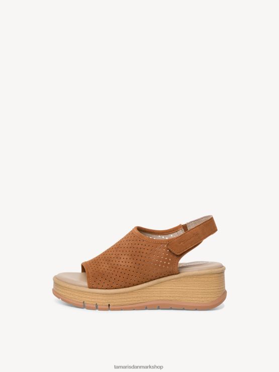 Tamaris Kvinder lædersandal - brun/cognac XVXV8T1273 sko
