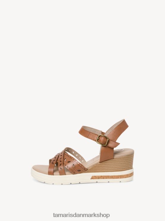 Tamaris Kvinder lædersandal - brun/cognac XVXV8T1325 sko
