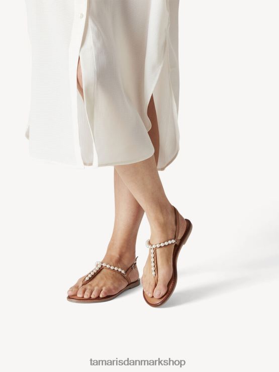 Tamaris Kvinder lædersandal - brun/cognac XVXV8T684 sko