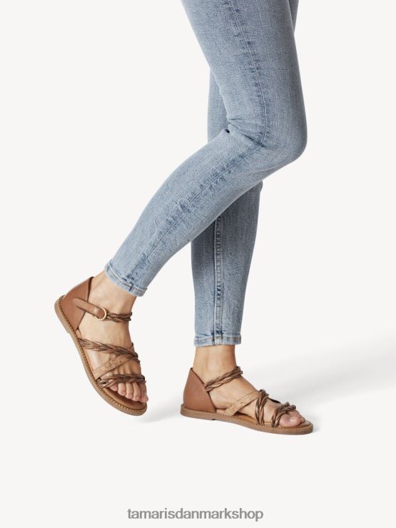 Tamaris Kvinder lædersandal - brun/cognac kam XVXV8T942 sko