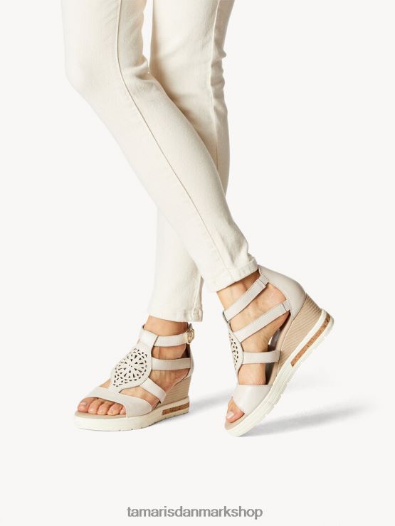 Tamaris Kvinder lædersandal - hvid/offwhite XVXV8T295 sko