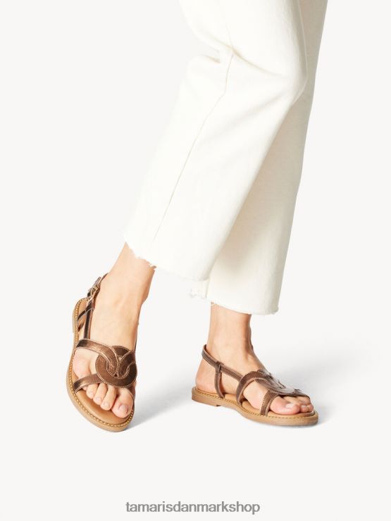 Tamaris Kvinder lædersandal - metallic/bronce XVXV8T784 sko