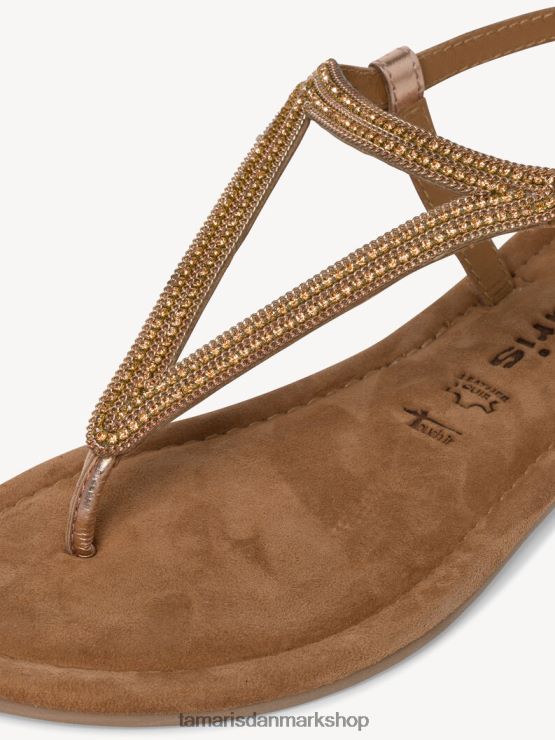 Tamaris Kvinder lædersandal - metallic/kobber XVXV8T764 sko